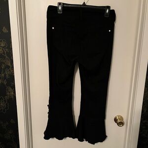 Italina Black Wide Leg Cropped Jeans